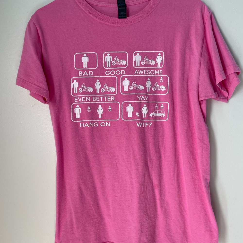 Pink Graphic motorcycle T-Shirt